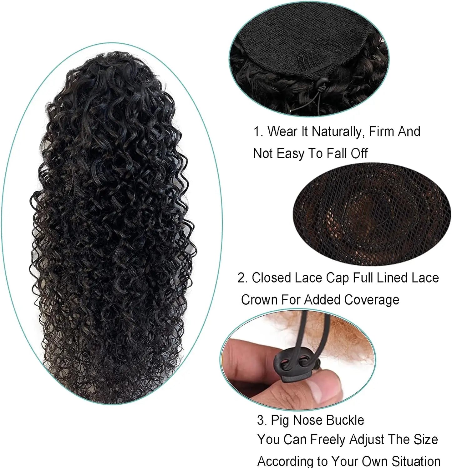 Deep Water Wave Drawstring Ponytail