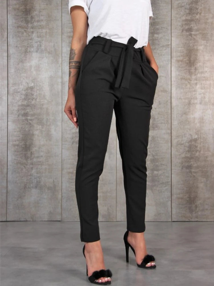 Slim Chiffon Thin Waist Trousers