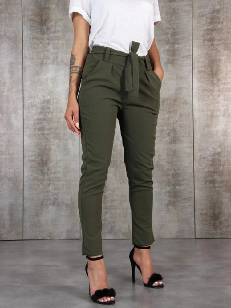 Slim Chiffon Thin Waist Trousers