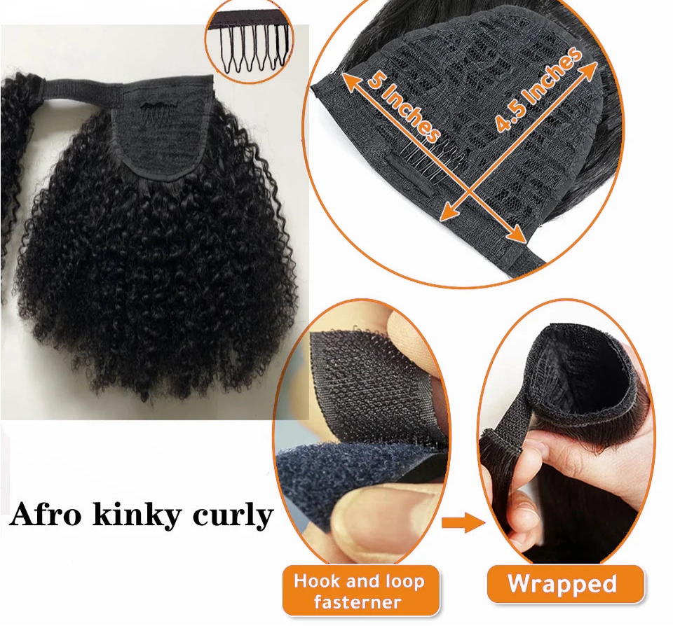 Wrap Around Afro Curly Clip In Ponytail