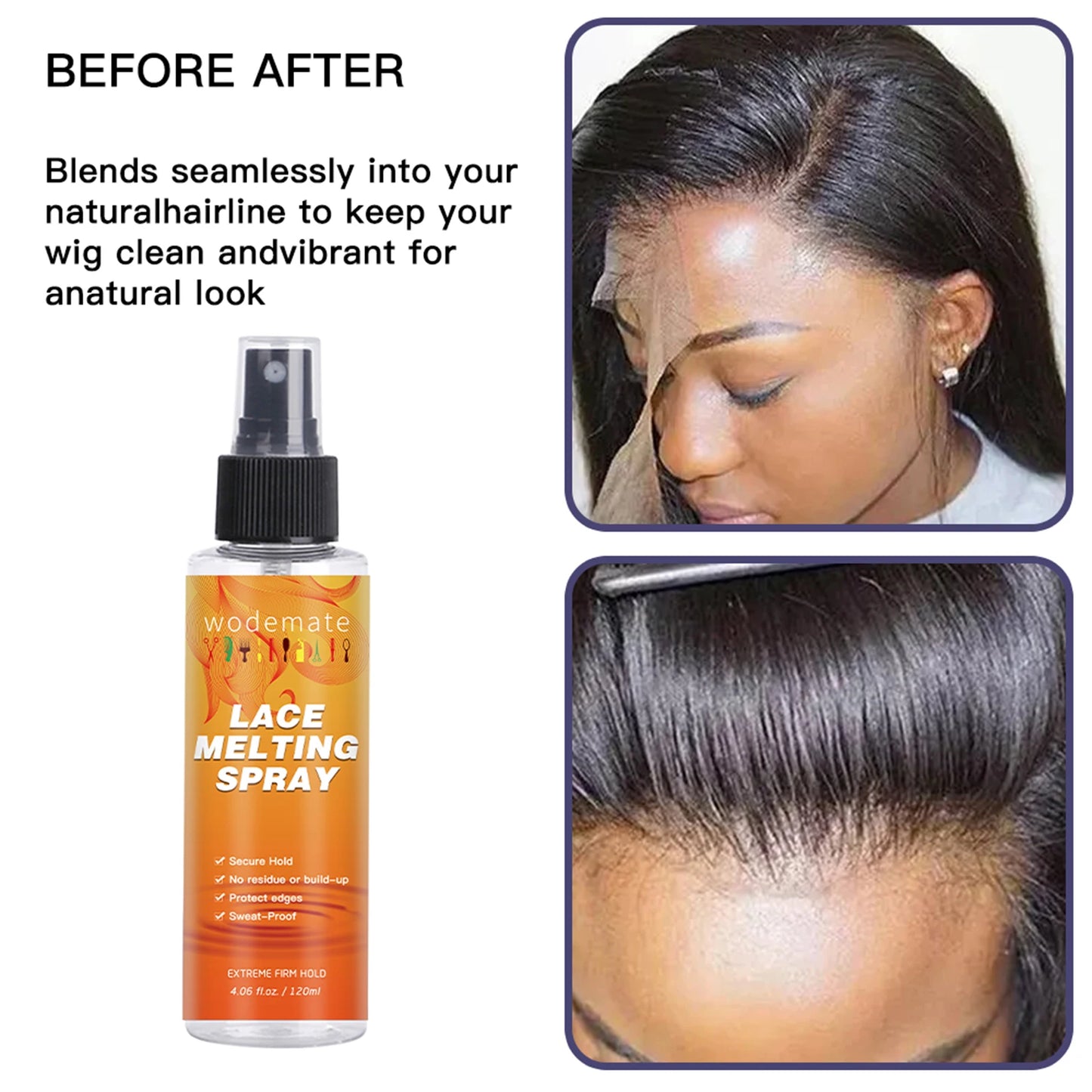 Melting Spray for Lace Wig Long Lasting Invisible
