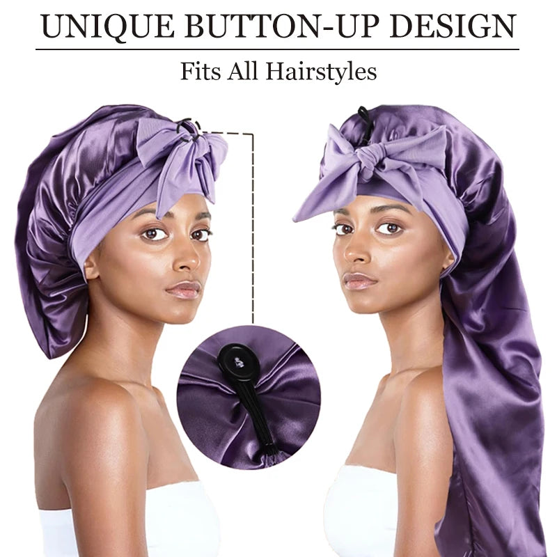 Soft Silky Long Satin Bonnet Extra Large Size