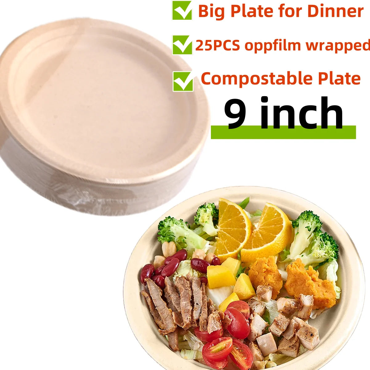Natural Biodegradable Eco-Friendly Sugarcane Plates