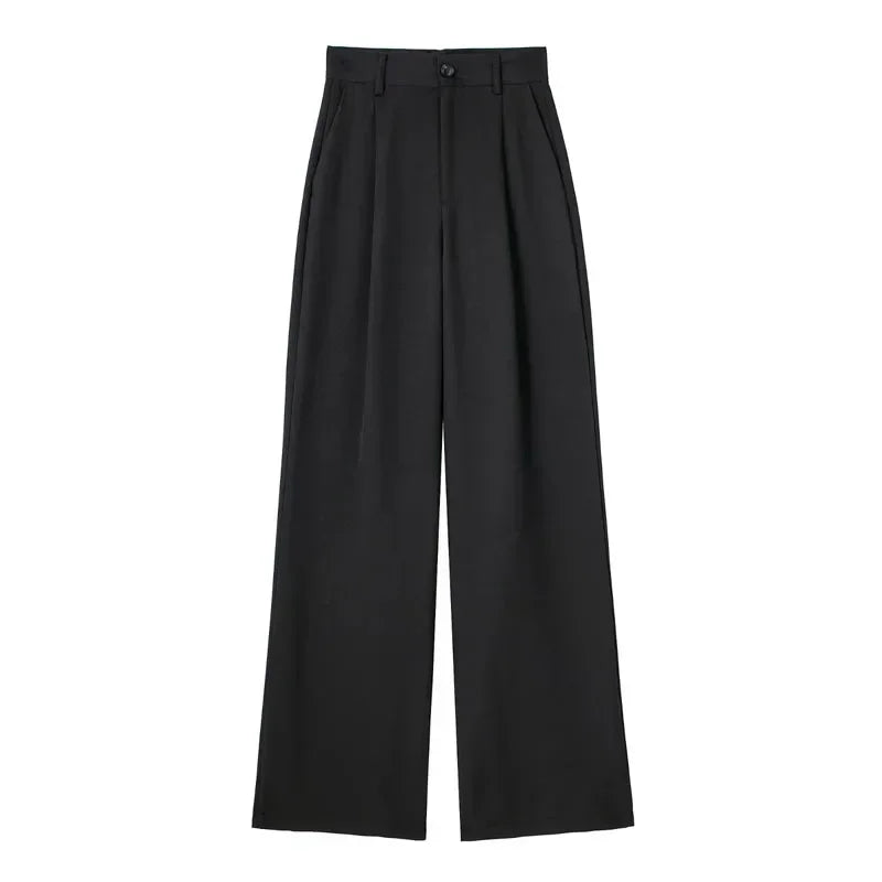 Striped High Waist Baggy Suit Pants