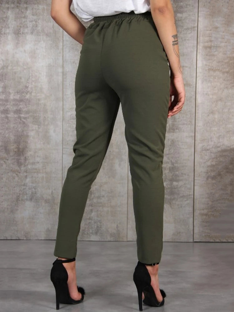 Slim Chiffon Thin Waist Trousers