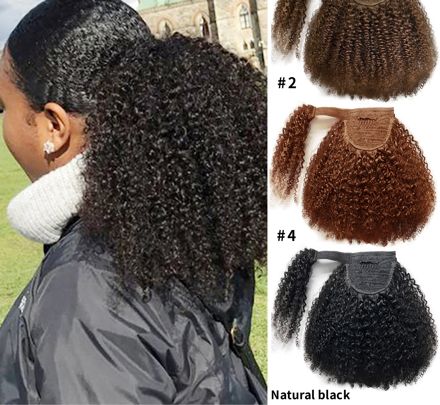 Wrap Around Afro Curly Clip In Ponytail