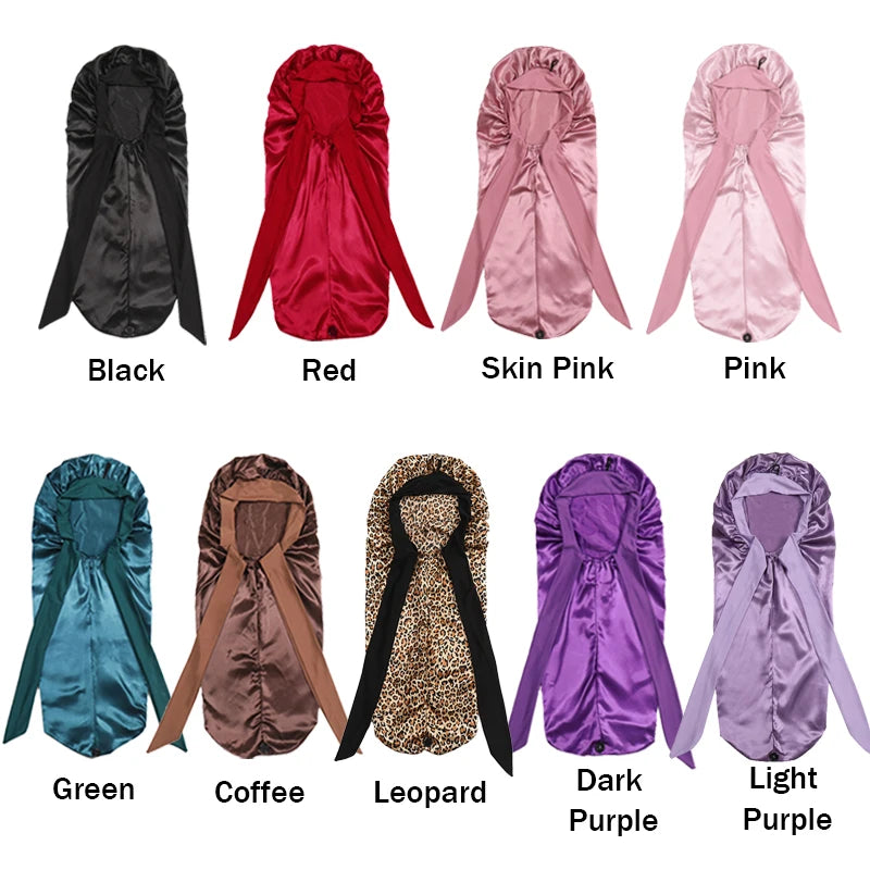 Soft Silky Long Satin Bonnet Extra Large Size