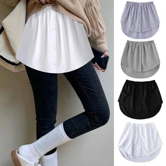Women Girls Shirt Blouse Layering Mini Skirt