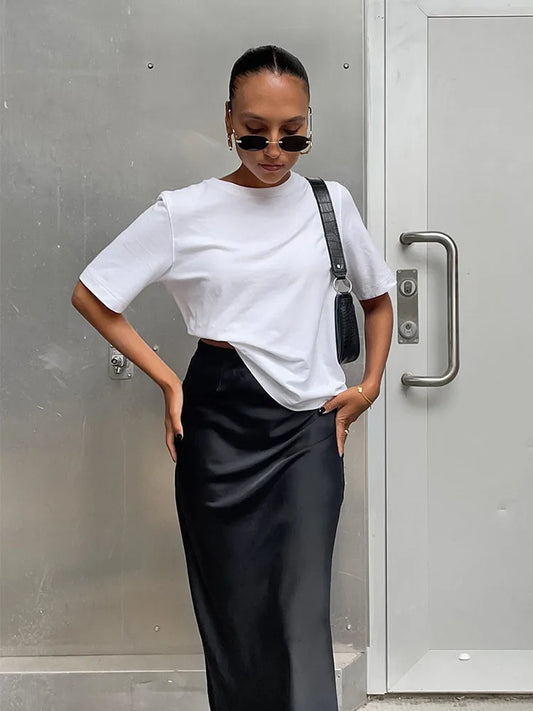 Long Satin Skirt
