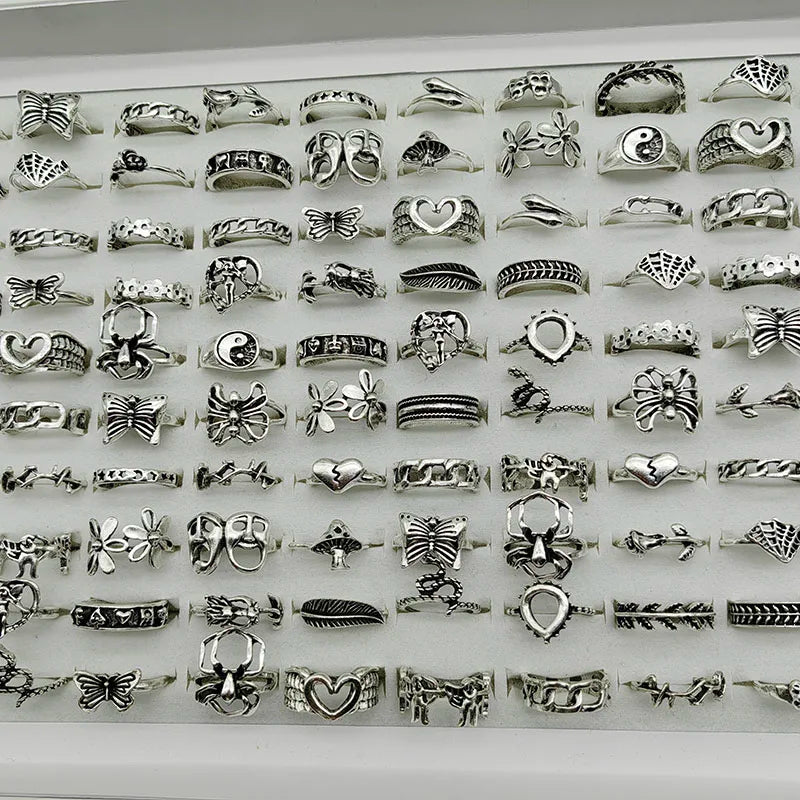 30pcs Alloy Finger Rings For Women