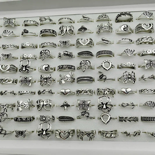 30pcs Alloy Finger Rings For Women