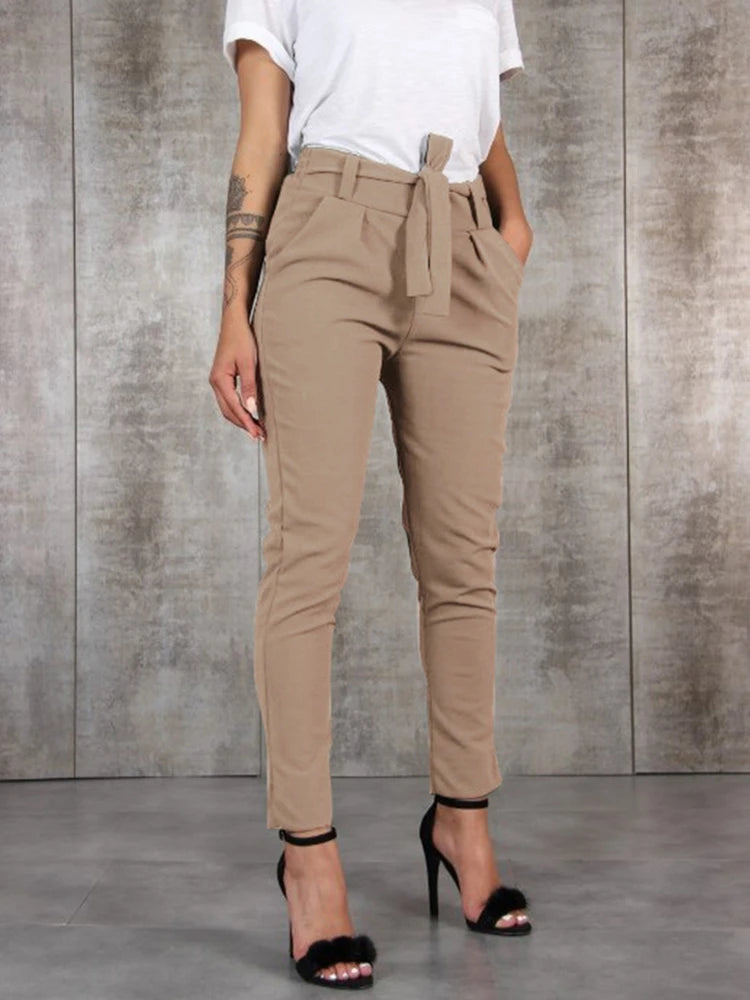 Slim Chiffon Thin Waist Trousers