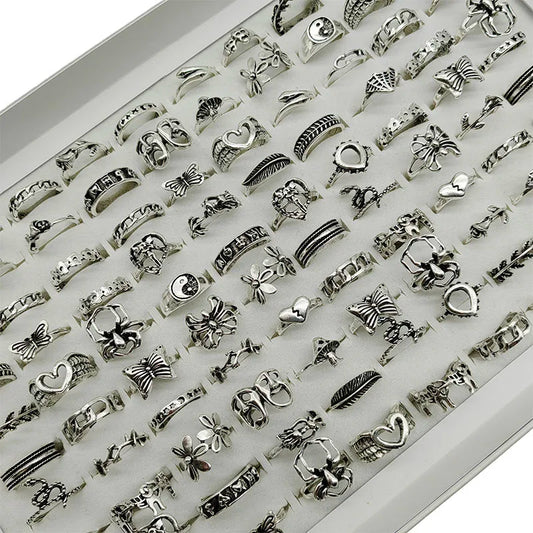 30pcs Alloy Finger Rings For Women