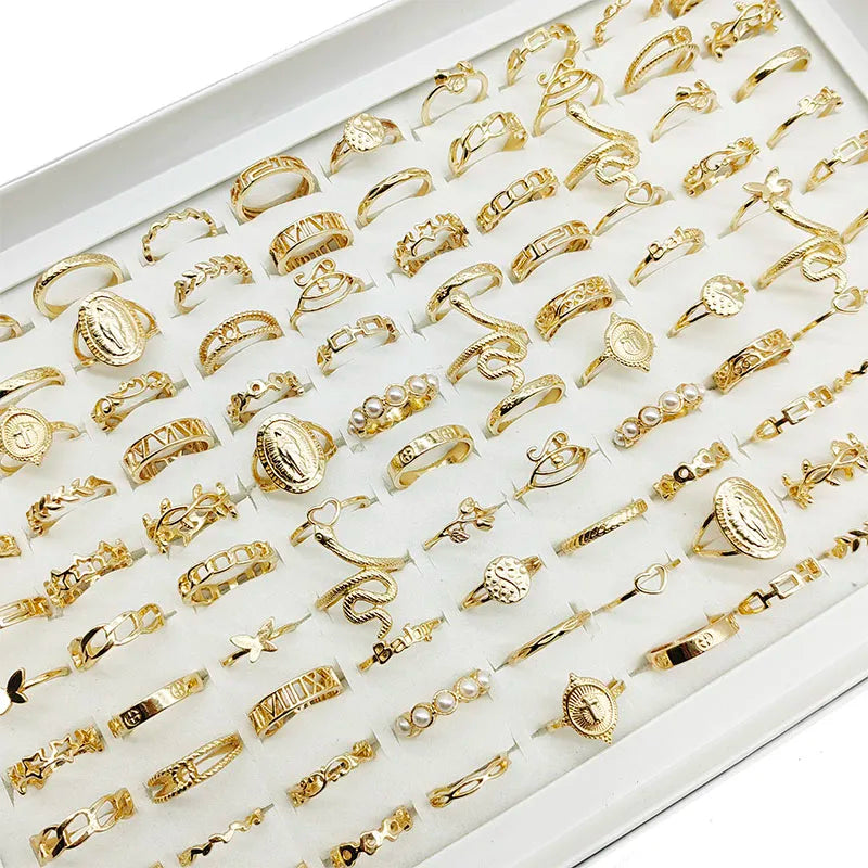 30pcs Alloy Finger Rings For Women