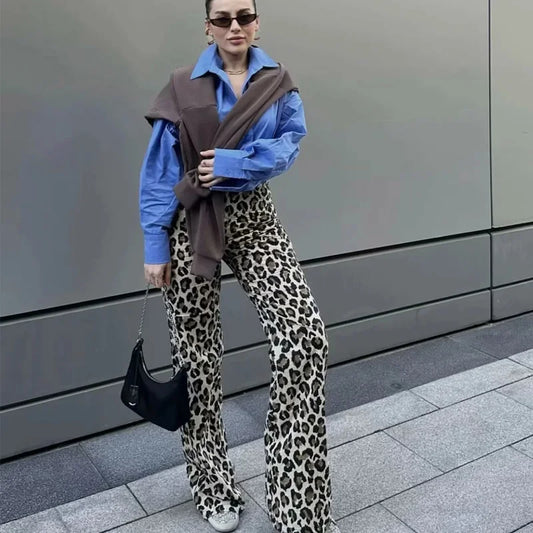Animal Print Leopard Baggy Pants