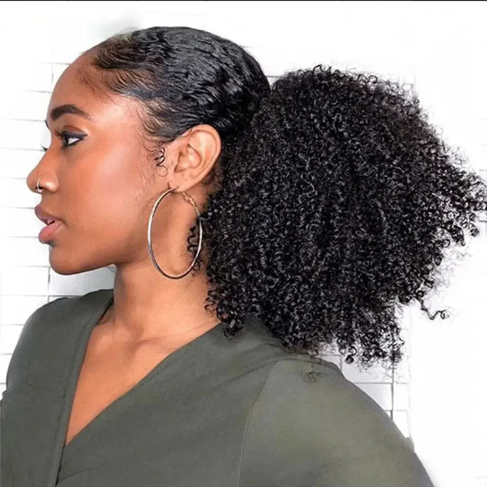 Wrap Around Afro Curly Clip In Ponytail