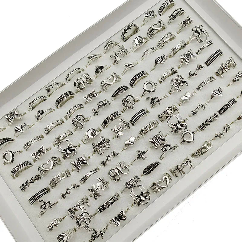 30pcs Alloy Finger Rings For Women