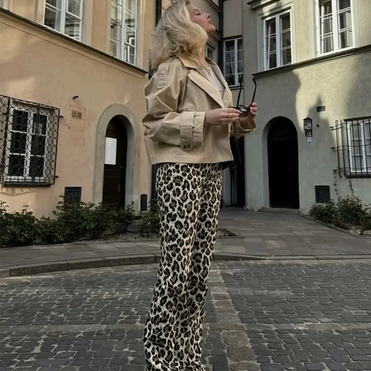 Animal Print Leopard Baggy Pants