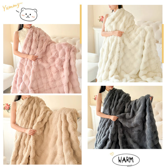 1 Piece of Double-Layer Large Rabbit Fur Blanket